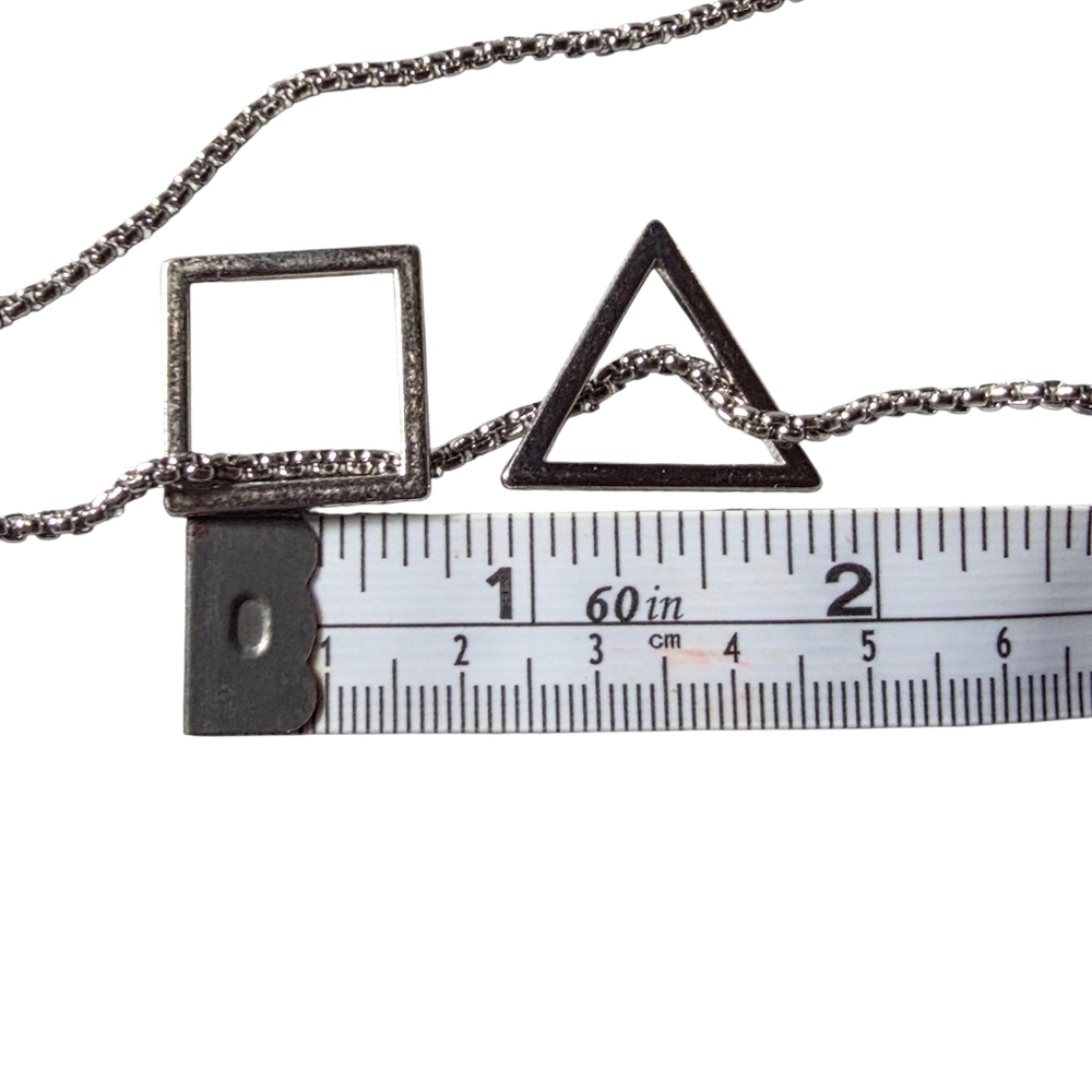 New Stainless Steel Geometric Pendant Necklace Triangle/square - Picture 5 of 5
